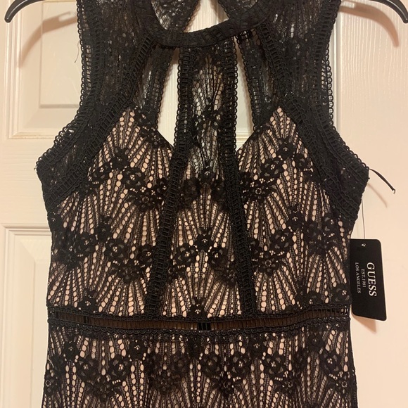 Guess black with nude underlay cocktail dress. - Picture 4 of 6